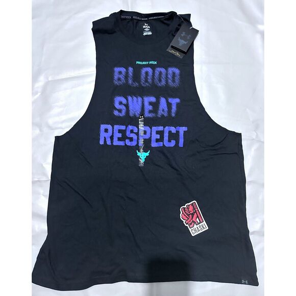 Under Armour Men's Large Project Rock Blood Sweat Respect Tank T-Shirt 2024 - Picture 1 of 5